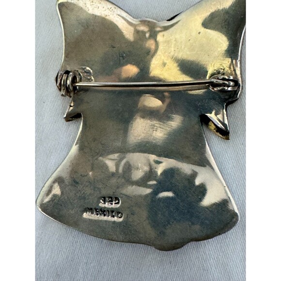 Silver .925 Mexico signed Gold/Vermiel Bow Silver Bell 18 grams